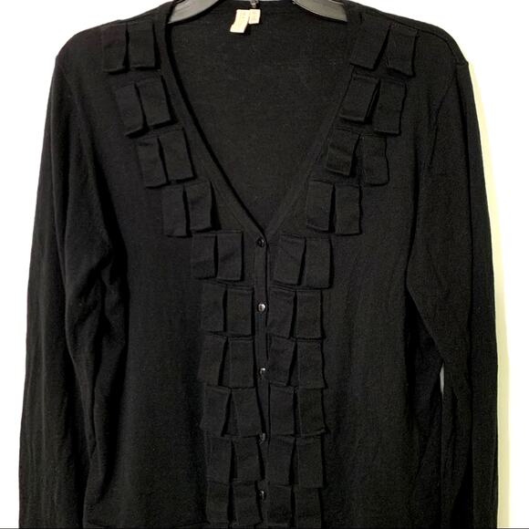 Madison V-Neck Cardigan Sweater Black XL - Picture 1 of 9